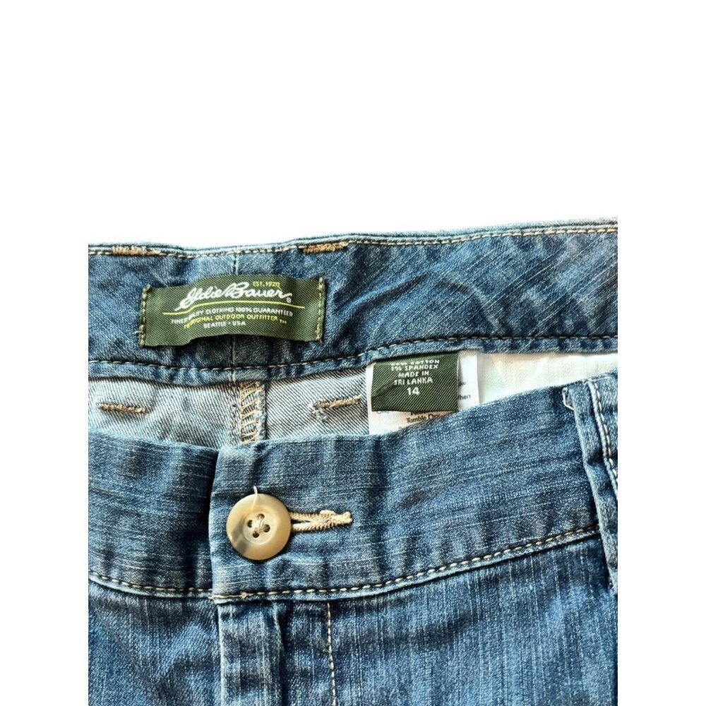 Eddie Bauer Women's Blue Denim Capri - Picture 3 of 7